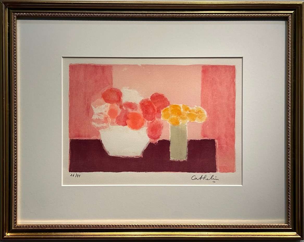 「アジサイとインドバラのある静物」(売約済み)