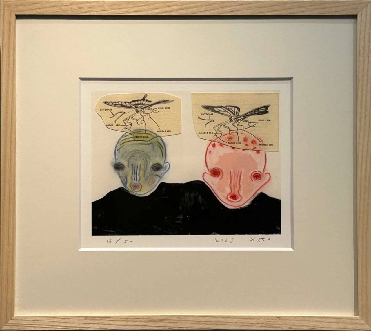 二つの顔が描かれたユニークな絵画